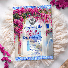 Convite Mamma Mia Dancing Queen Disco Floral Aniversário