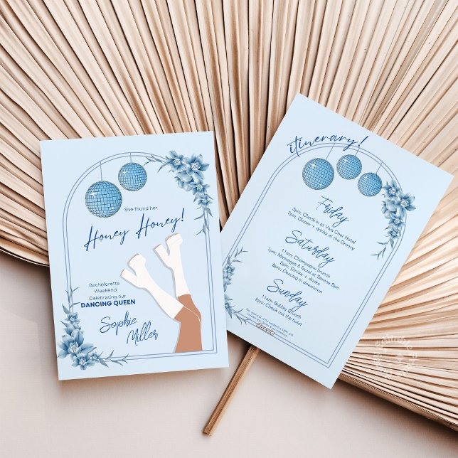 Convite Mamma Mia Disco Bachelorette Weekend Itinerário (Criador carregado)