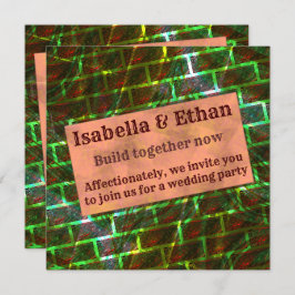 Convite Mancha verde-vermelha, arranhões, efeito de grelha