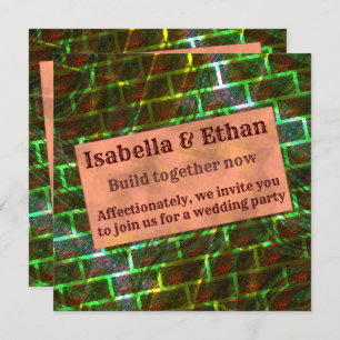 Convite Mancha verde-vermelha, arranhões, efeito de grelha