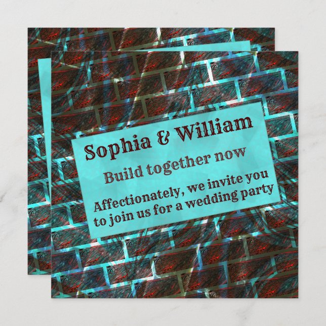 Convite Manchas azuladas vermelhas, arranhões, grelha ou e (Frente/Verso)