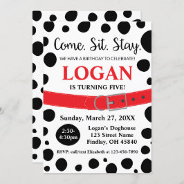 Convite Manchas Dalmáticas Sentam-Se Ficam Cachorros Anive