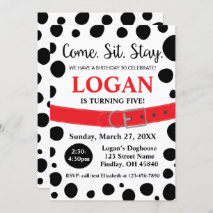 Convite Manchas Dalmáticas Sentam-Se Ficam Cachorros Anive