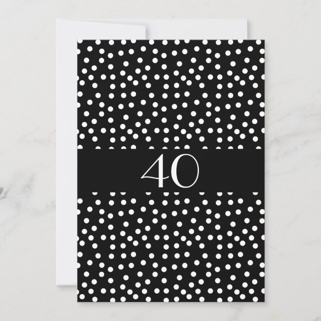Convite Manchas de Aniversário Preto e Branco (Frente)