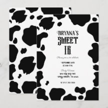 Manchas de Vaca Moo Impressão Preto e Branco Rústi