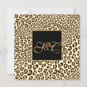 Convite Manchas-leopardo + espirais de pérola/safra