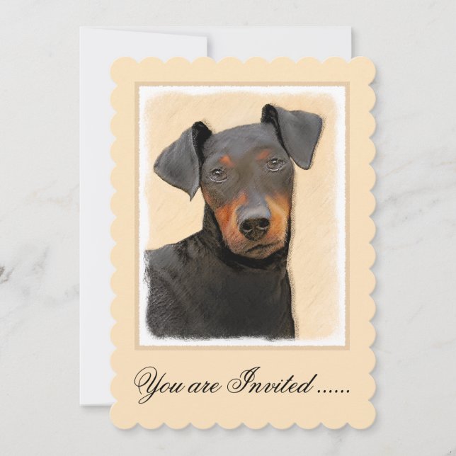 Convite Manchester Terrier Pintura Original (Frente)