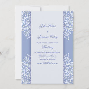 Convite Mandala Azul e Branco