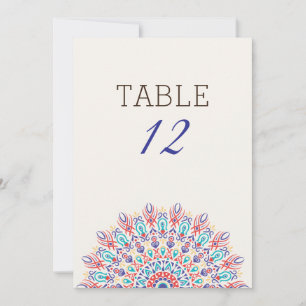 Convite Mandala de Grama Seca da Pampa Número da Mesa de C