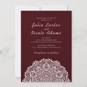 Convite Mandala de Noivado Ordenado Jóia Persa Casamento