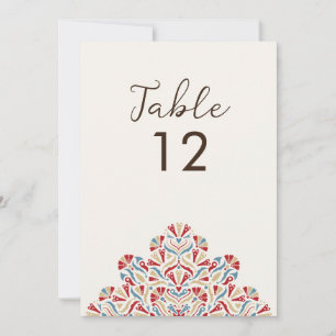 Convite Mandala Floral Delight Número de Mesa de Casamento