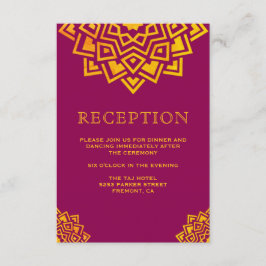 Convite Mandala Indiano em Ouro Rosa Moderno para Recepção