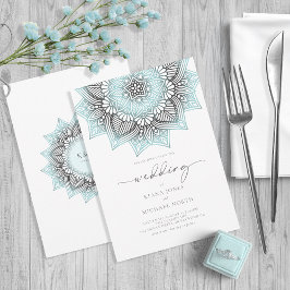 Convite Mandala Lace Rev Wedding Lt. Blue ID968