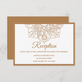 Convite Mandala  Marrom Boho Indiano Moderno Casamento Vin