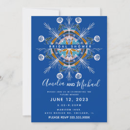 Convite Mandala Moderna Desenhada à Mão Arte Boho Chuveiro