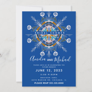 Convite Mandala Moderna Desenhada à Mão Arte Boho Chuveiro