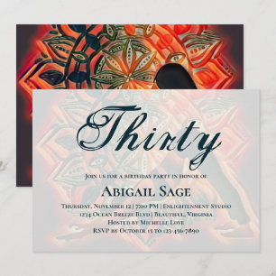 Convite Mandala Red, Black, Brown Yoga Meditação Anivers