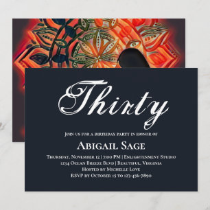 Convite Mandala Red, Black, Brown Yoga Meditação Anivers