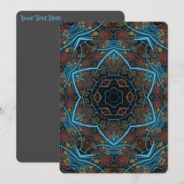 Convite Mandala Rosette Boho Bohemian Style Dandy Pattern (Frente/Verso)