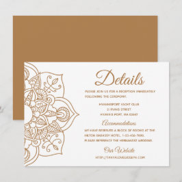 Convite Mandala Wedding Details Brown Boho Indian Modern