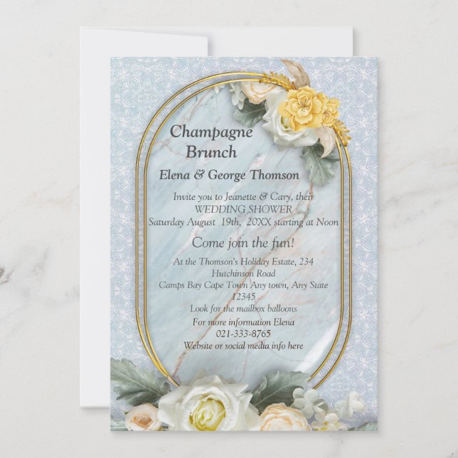 Convite Mandalas claras azuis, cor-de-rosa e branco (Frente)