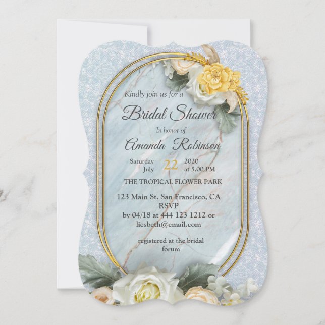 Convite Mandalas claras azuis, cor-de-rosa e branco (Frente)