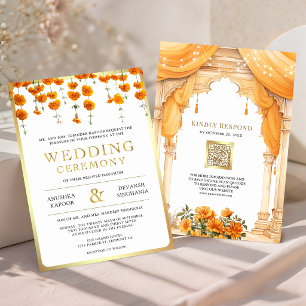 Convite Mandap Floral Sul Indiano Casamento Hindu