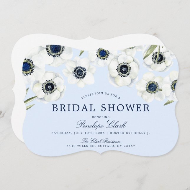 Convite Manhã Anemone | Floral Wedding (Frente/Verso)