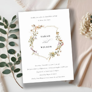 Convite Manhã De Descanso De Flor Selvagem, Cor-De-Rosa Es