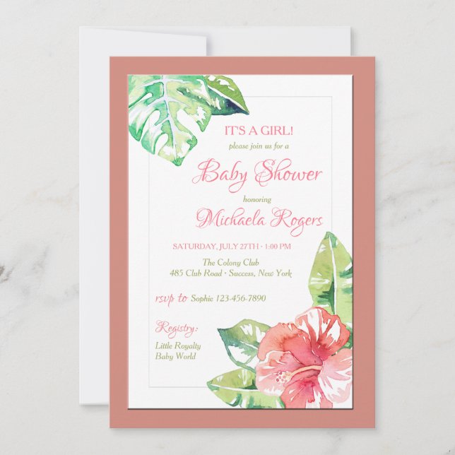 Convite Manhã de Hibiscus (Frente)