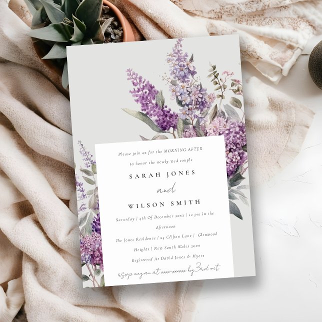 Convite Manhã Floral De Algodão Verde Lilac Depois (Criador carregado)