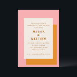 Convite Manhã Geométrica Moderna Após Brunch Cor-de-Rosa<br><div class="desc">Manhã Moderna,  Geométrica,  Cor-de-Rosa e Na moda Laranja,  Após o Convite Brunch de Casamento</div>