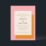 Convite Manhã Geométrica Moderna Após Brunch Cor-de-Rosa<br><div class="desc">Manhã Moderna,  Geométrica,  Cor-de-Rosa e Na moda Laranja,  Após o Convite Brunch de Casamento</div>