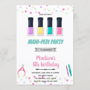 Convite Mani pedi spa sono aniversário