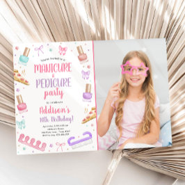 Convite Manicure and Pedicure Bow Mani-Pedi Party Birthday