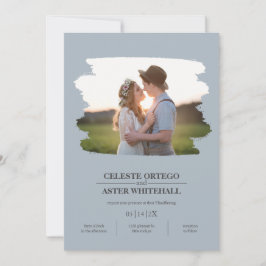 Convite Manipulação de Borda do Pincel Azul Simples e Dust