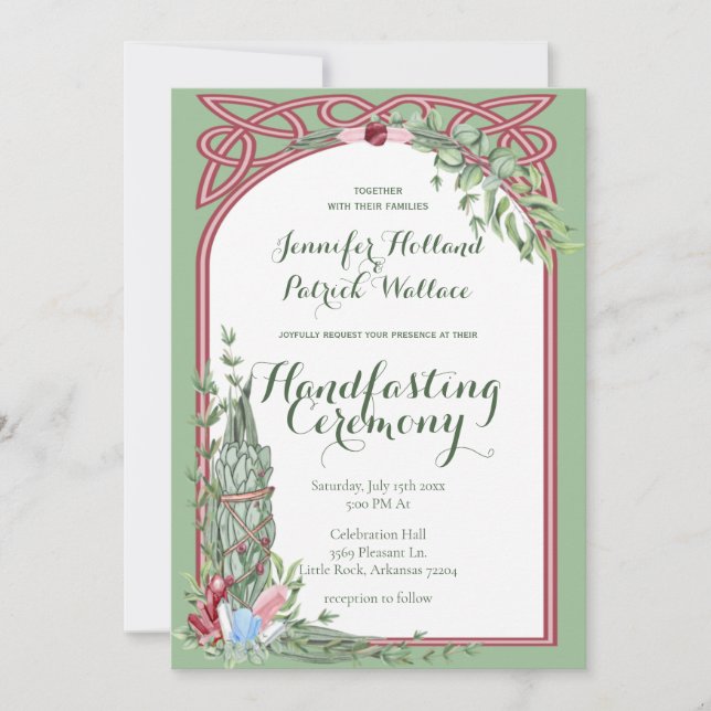 Convite Manipulação de Cristal de Sage & Rosa Herbal (Frente)