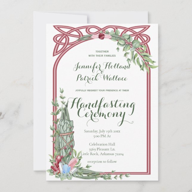 Convite Manipulação de Cristal de Sage & Rosa Herbal (Frente)