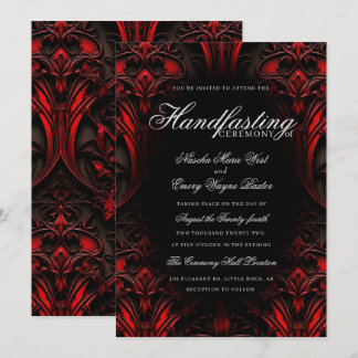 Convite Manipulação de Damascos Legant Red & Black Gothic