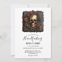 Convite Manipulação elegante do crânio e Rosas
