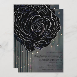 Convite Manipulação Elegante Rosa Gótica Negra