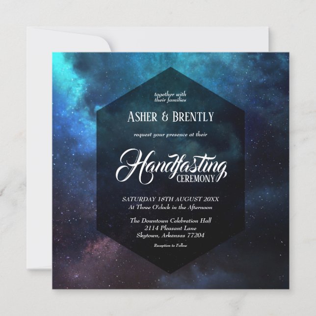 Convite Manipulação Escura Colorida da Nebulosa Estrelada (Frente)