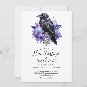 Convite Manipulação Raven e Diamante Gótico Escuro