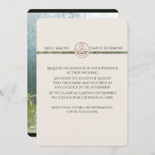 Convite Manipulação Vertical de Triquetra Rosa Branca Selv