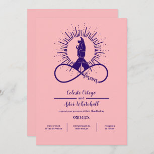 Convite Manipulações Simples Rosa e Roxo para sempre