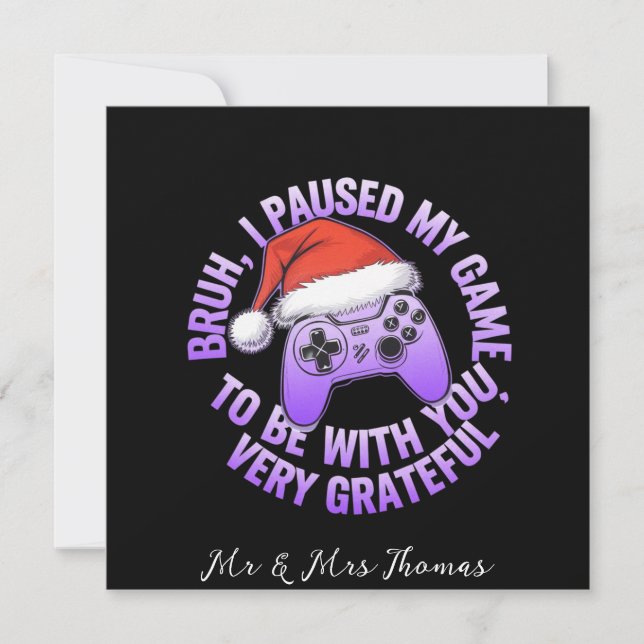 Convite Mano, eu pausei meu jogo para ficar com você  (Frente)