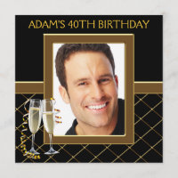 Mans Black and Dourado Festa de aniversário