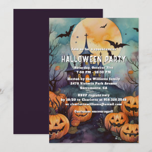 Convite Mansão Assombrada - Festa do Halloween Jack O’Lant