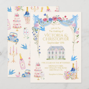 Convite Mansão Castelo de Casamento Caprichoso