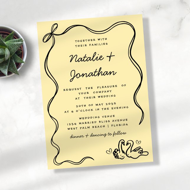 Convite Manteiga amarela Negra Negra Amarela (Criador carregado)